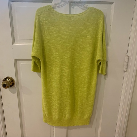 Eileen Fisher Organic Cotton Linen Blend Oversized Honeydew V Neck Tunic Small - Picture 8 of 10